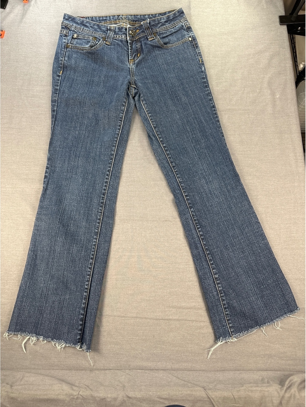 ZDD Premium Women Jeans Size 7 Blue Denim Straight Leg Raw Hem